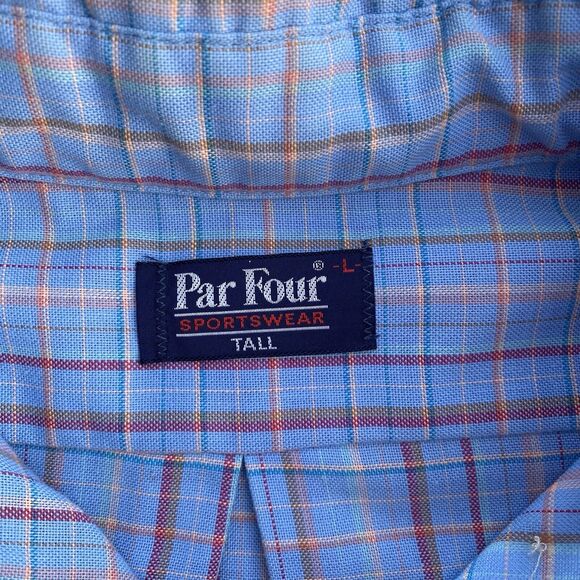 VTG 90s Par Four Sportswear Shirt Men's Size Large Tall Long Sleeve Button Down - Picture 6 of 8